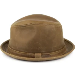 Fashion Chapeau Trilby en Cuir Vintage marron Femme/Homme Chapeaux Trilby|Chapeaux Fedora