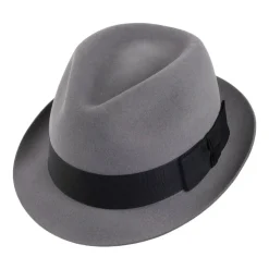 Online Chapeau Trilby en Fourrure Feutrée Pinch Vegas gris clair Femme/Homme Chapeaux Fedora|Chapeaux Trilby