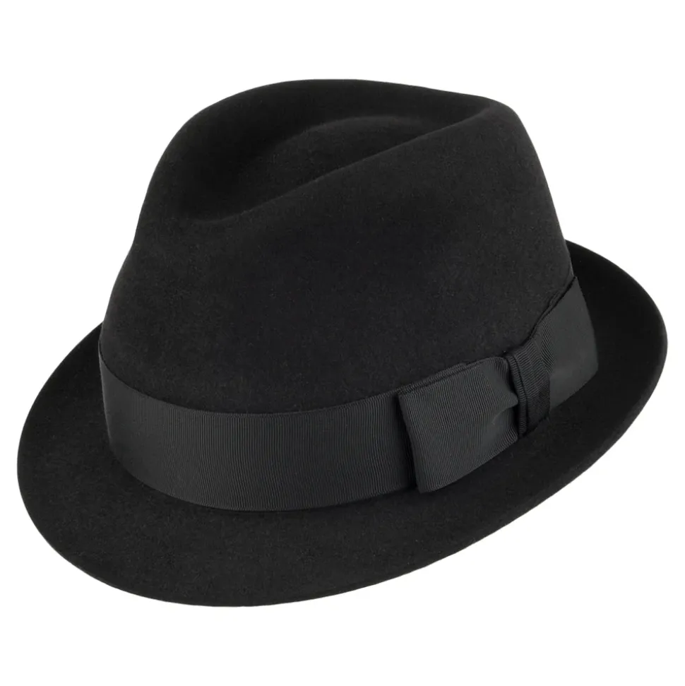 Shop Chapeau Trilby en Fourrure Feutrée Pinch Vegas noir Femme/Homme Chapeaux Trilby|Chapeaux Fedora