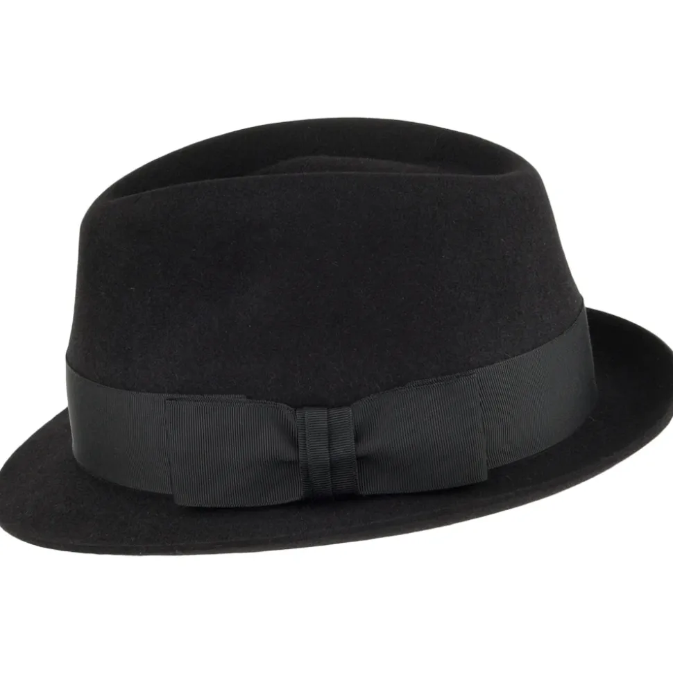 Shop Chapeau Trilby en Fourrure Feutrée Pinch Vegas noir Femme/Homme Chapeaux Trilby|Chapeaux Fedora