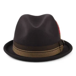 Outlet Chapeau Trilby en Laine Feutrée Gain 20ème Anniversaire chocolat Femme/Homme Chapeaux Trilby|Chapeaux Fedora