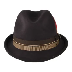 Outlet Chapeau Trilby en Laine Feutrée Gain 20ème Anniversaire chocolat Femme/Homme Chapeaux Trilby|Chapeaux Fedora