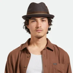 Outlet Chapeau Trilby en Laine Feutrée Gain 20ème Anniversaire chocolat Femme/Homme Chapeaux Trilby|Chapeaux Fedora
