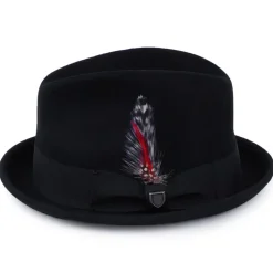 Discount Chapeau Trilby en Laine Feutrée Gain noir Femme/Homme Chapeaux Trilby|Chapeaux Fedora