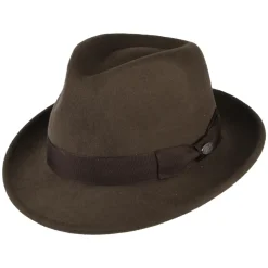 New Chapeau Trilby en Laine Feutrée Maglor chocolat Femme/Homme Chapeaux Trilby|Chapeaux Fedora