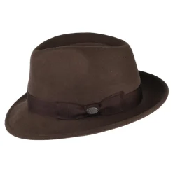 New Chapeau Trilby en Laine Feutrée Maglor chocolat Femme/Homme Chapeaux Trilby|Chapeaux Fedora