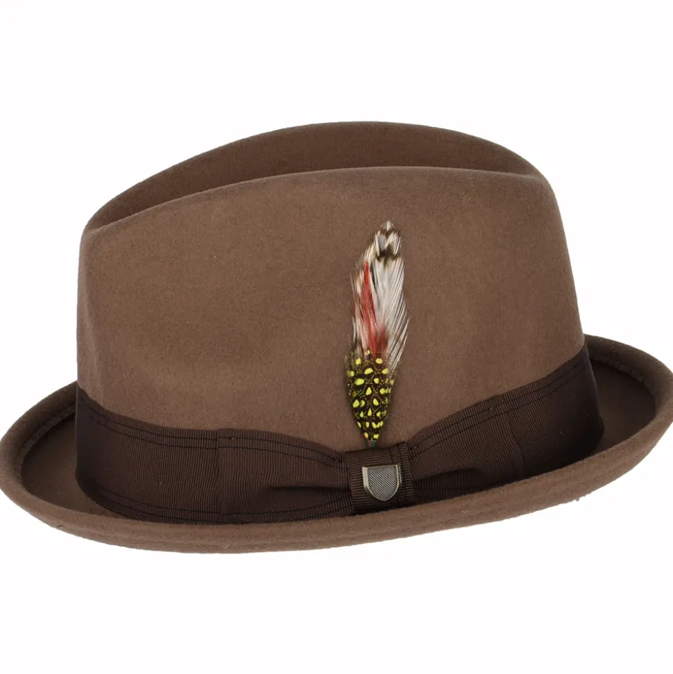Cheap Chapeau Trilby en Laine Feutrée Gain marron Femme/Homme Chapeaux Trilby|Chapeaux Fedora