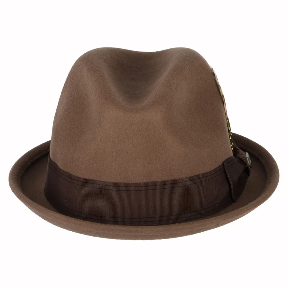 Cheap Chapeau Trilby en Laine Feutrée Gain marron Femme/Homme Chapeaux Trilby|Chapeaux Fedora