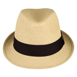 Cheap Chapeau Trilby en Paille Toyo beige sable Femme/Homme Chapeaux Trilby|Chapeaux Fedora