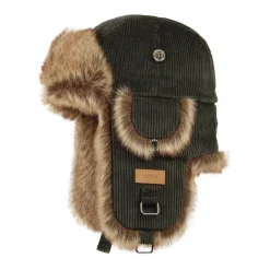 Best Sale Chapka Bomber en Velours Côtelé et Fausse Fourrure vert militaire Femme Fausse Fourrure|Chapeaux Hiver