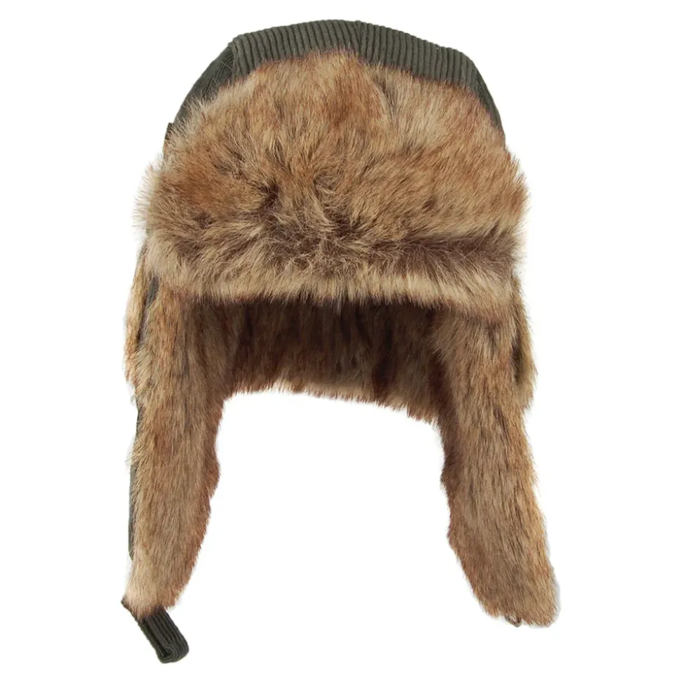 Best Sale Chapka Bomber en Velours Côtelé et Fausse Fourrure vert militaire Femme Fausse Fourrure|Chapeaux Hiver