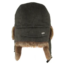 Best Sale Chapka Bomber en Velours Côtelé et Fausse Fourrure vert militaire Femme Fausse Fourrure|Chapeaux Hiver