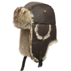 Best Sale Chapka en Coton à Effet Usé marron Homme Chapeaux Hiver